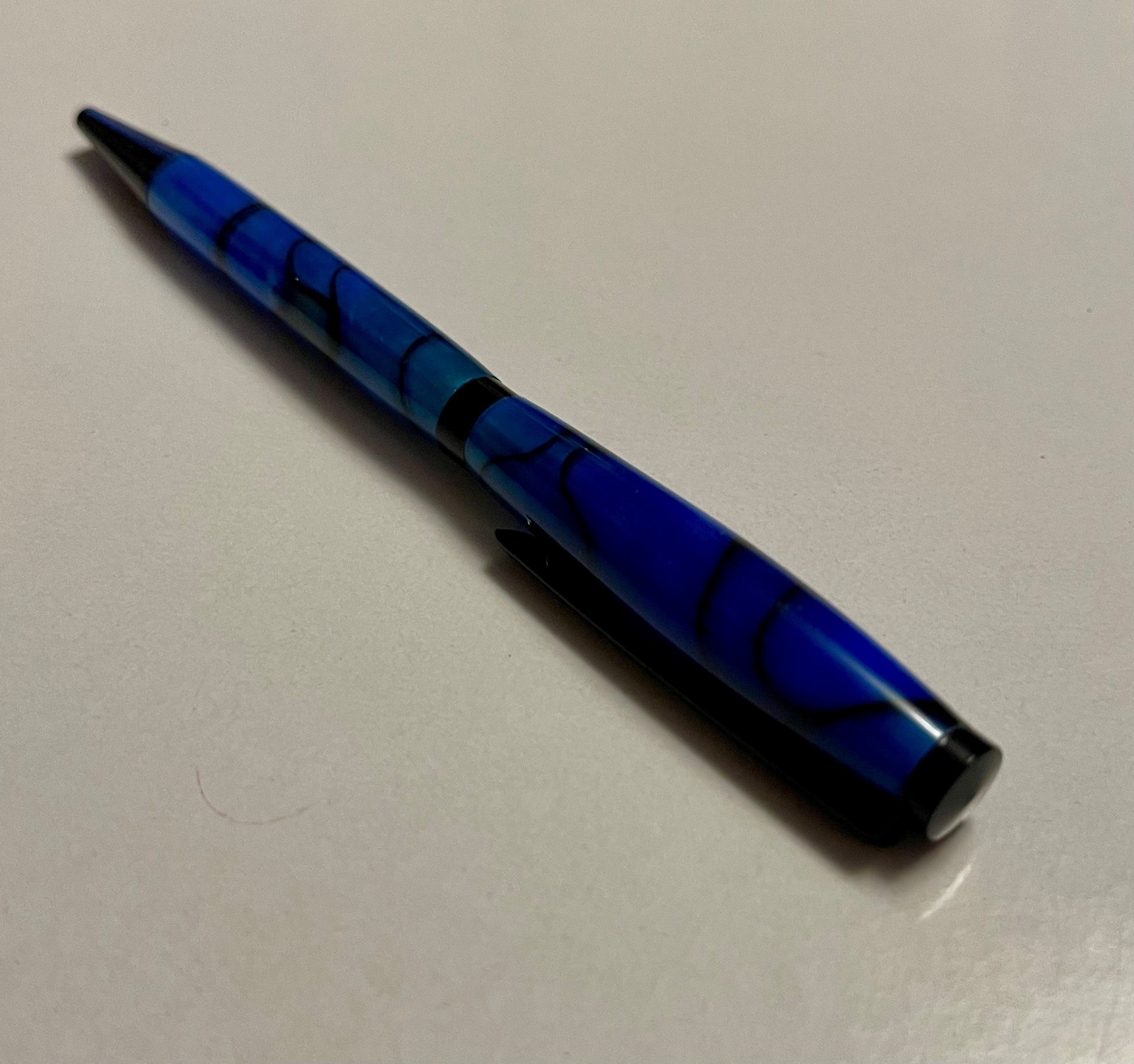 Slimline Twist Ballpoint Pen – Blue & Black Swirl