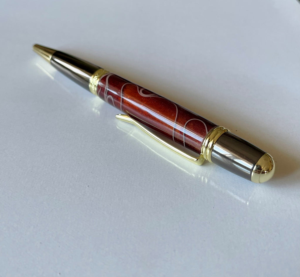 Sierra Twist Ballpoint Pen – Coffee & Pink Swirl