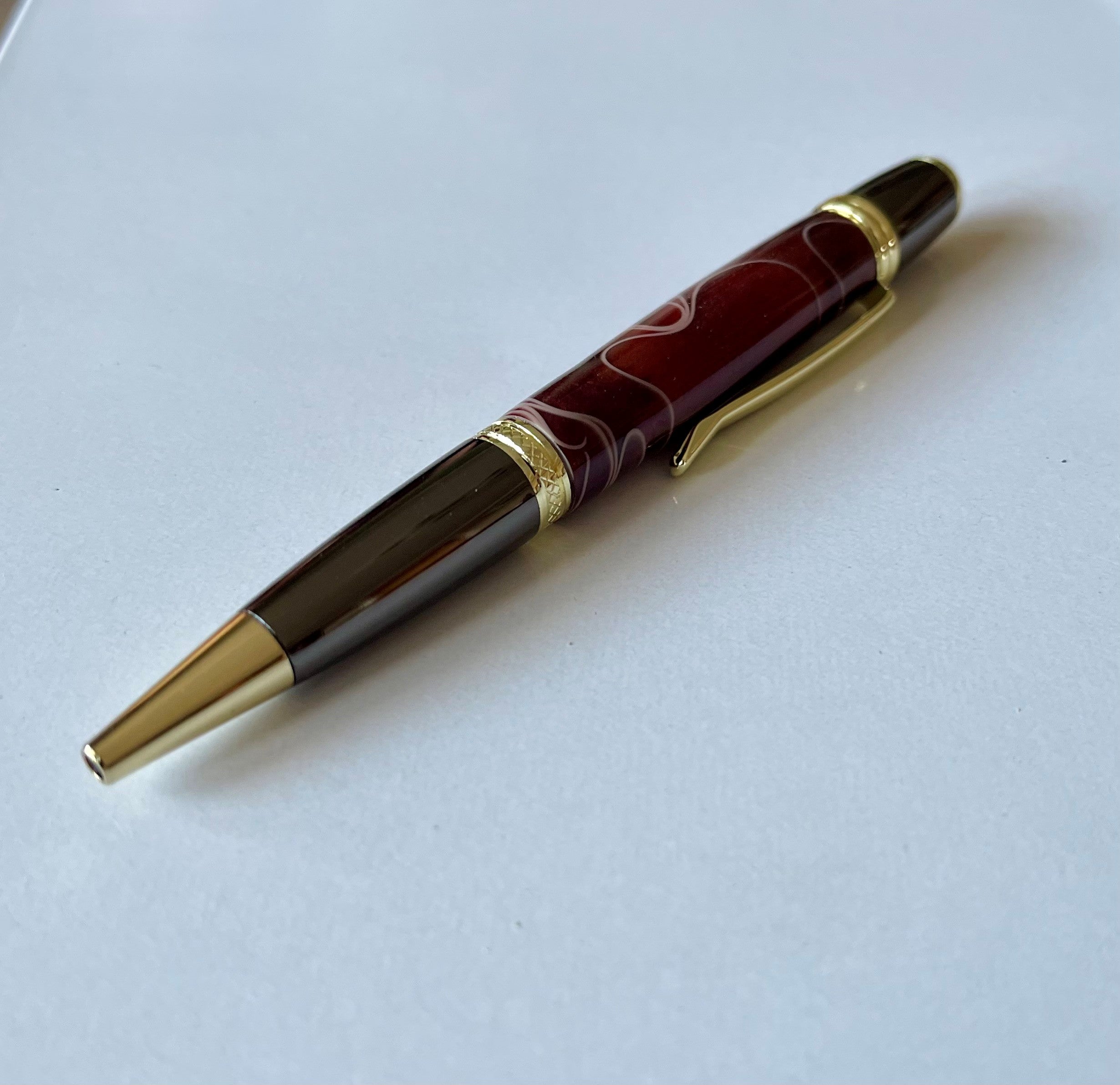 Sierra Twist Ballpoint Pen – Coffee & Pink Swirl