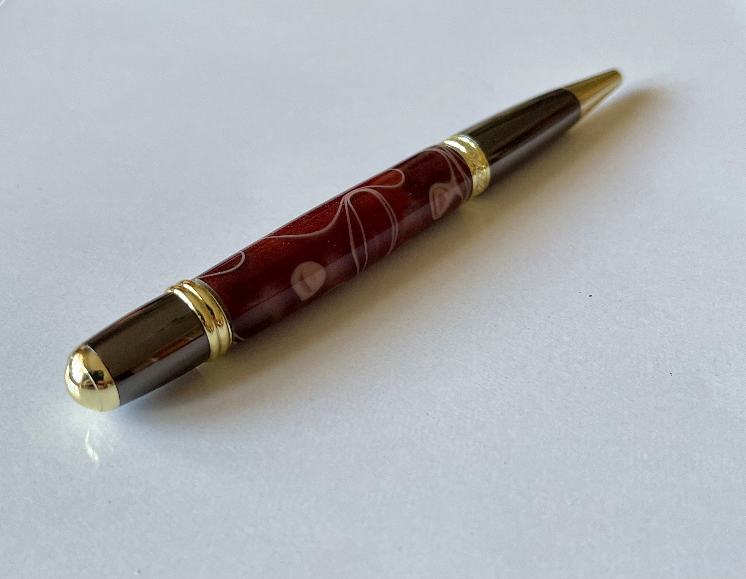 Sierra Twist Ballpoint Pen – Coffee & Pink Swirl