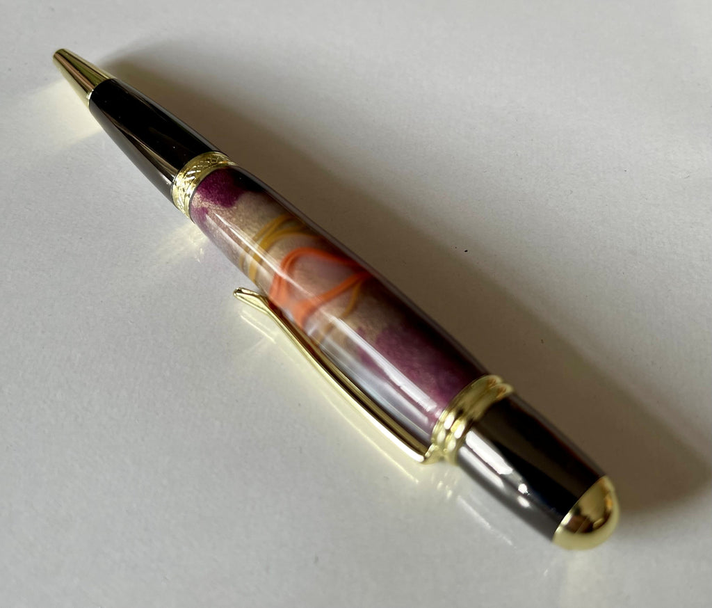 Sierra Twist Ballpoint Pen – Misty Beige, Brown & Smoke with Gold Coloured Fittings