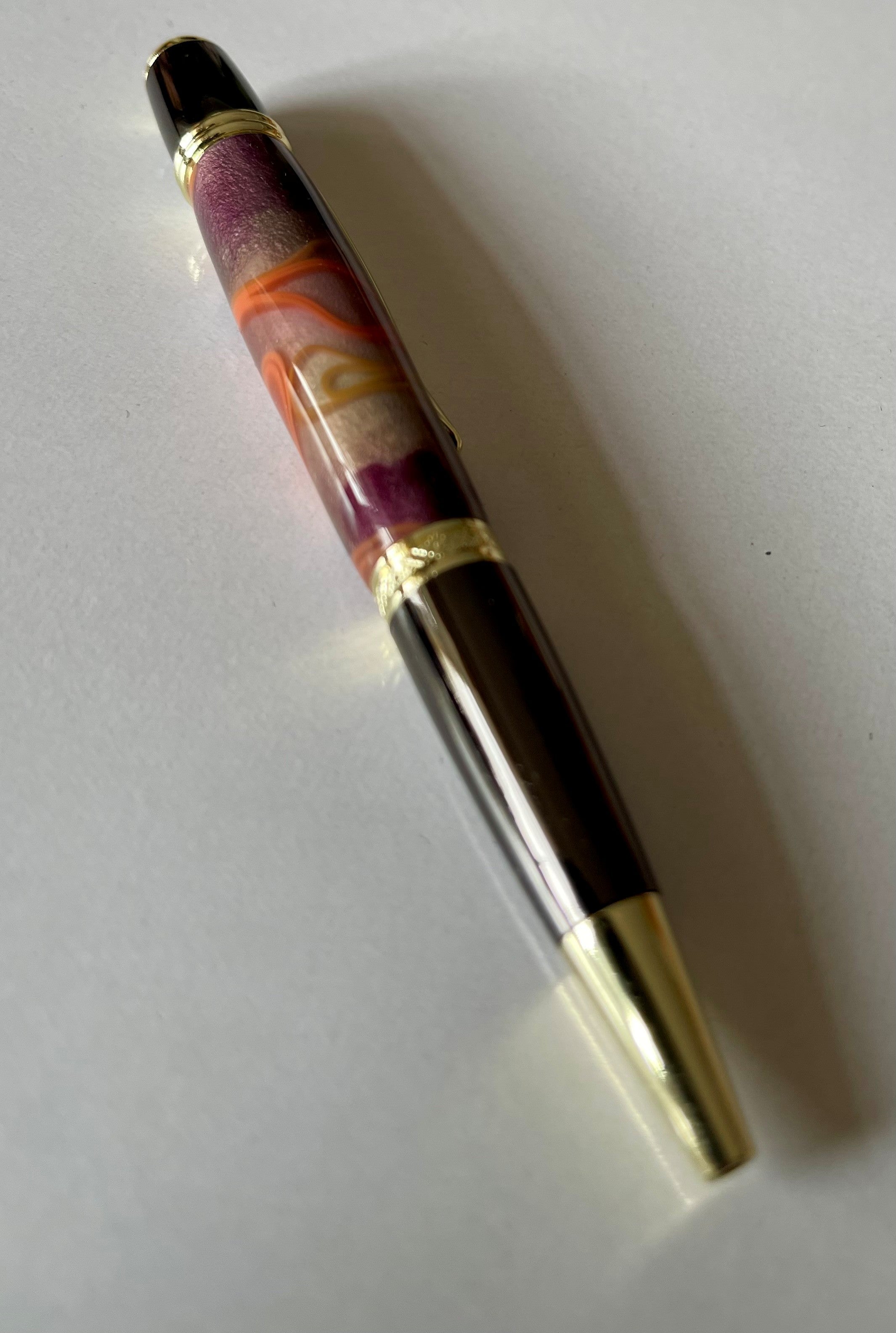 Sierra Twist Ballpoint Pen – Misty Beige, Brown & Smoke with Gold Coloured Fittings