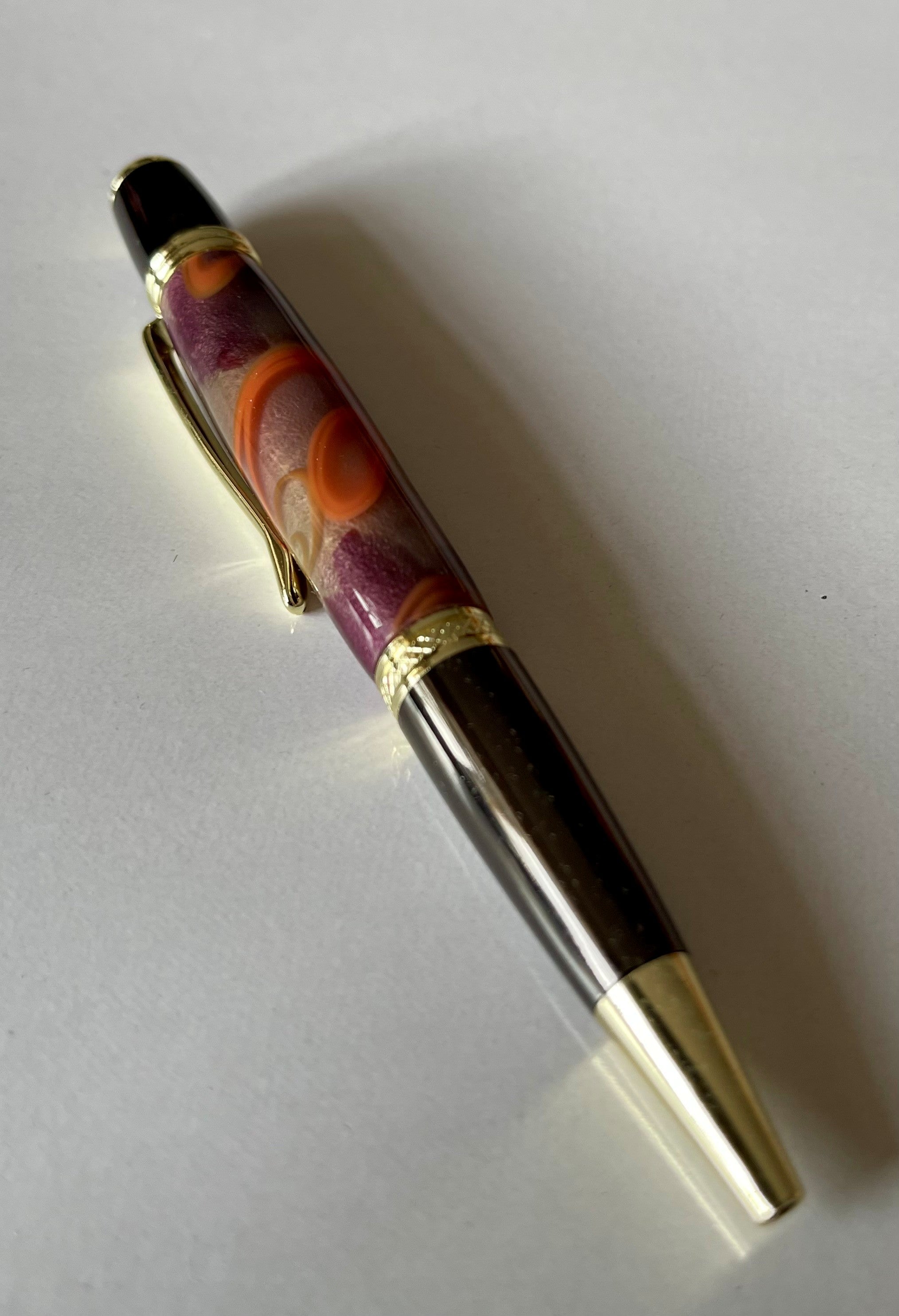 Sierra Twist Ballpoint Pen – Misty Beige, Brown & Smoke with Gold Coloured Fittings