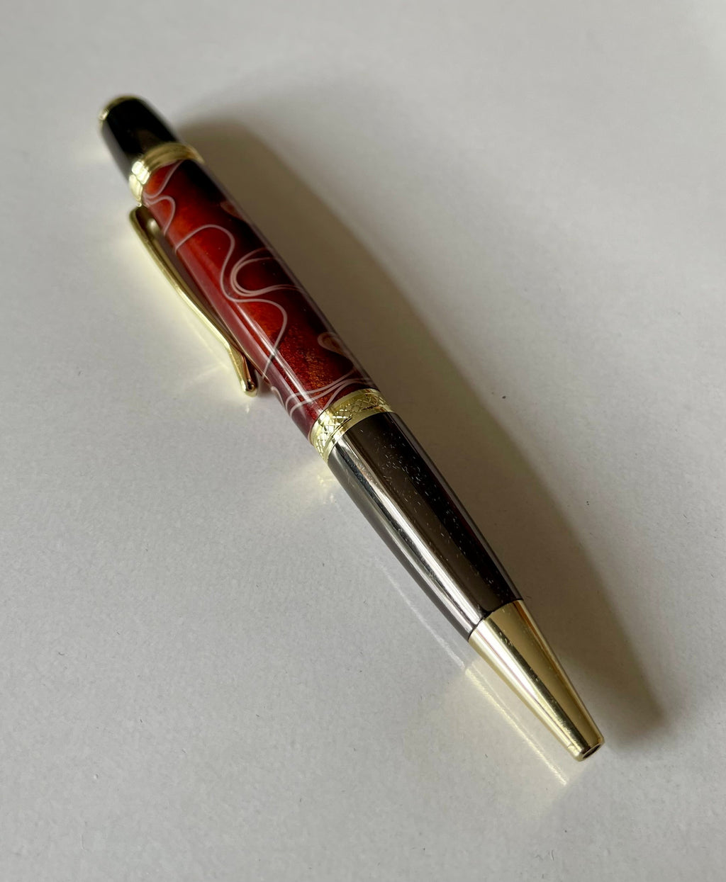 Sierra Twist Ballpoint Pen – Coffee & Pink Swirl