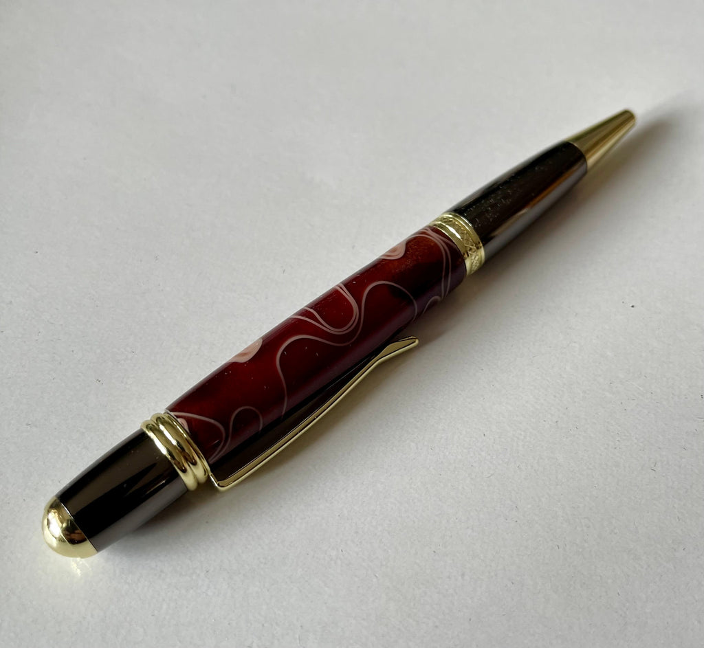 Sierra Twist Ballpoint Pen – Coffee & Pink Swirl