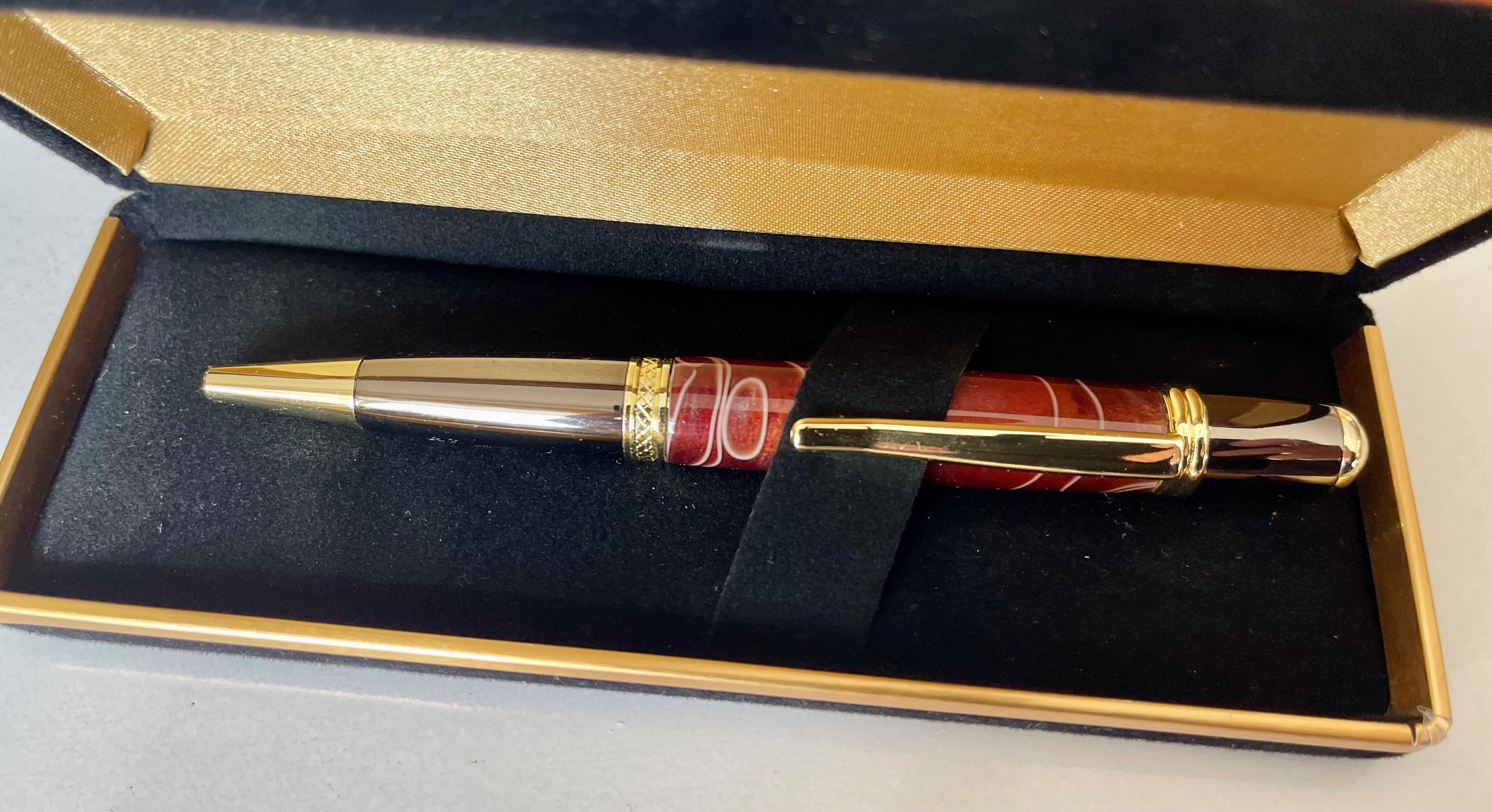 Sierra Twist Ballpoint Pen – Coffee & Pink Swirl