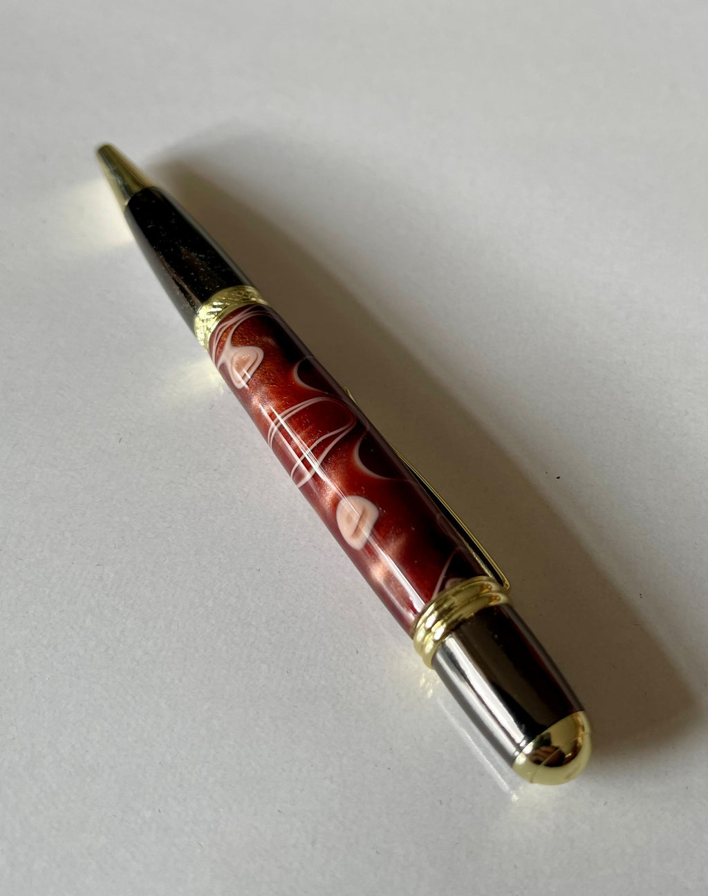 Sierra Twist Ballpoint Pen – Coffee & Pink Swirl