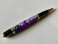 Sierra Twist Ballpoint Pen – Purple & Black Swirl with Gold Coloured Fittings